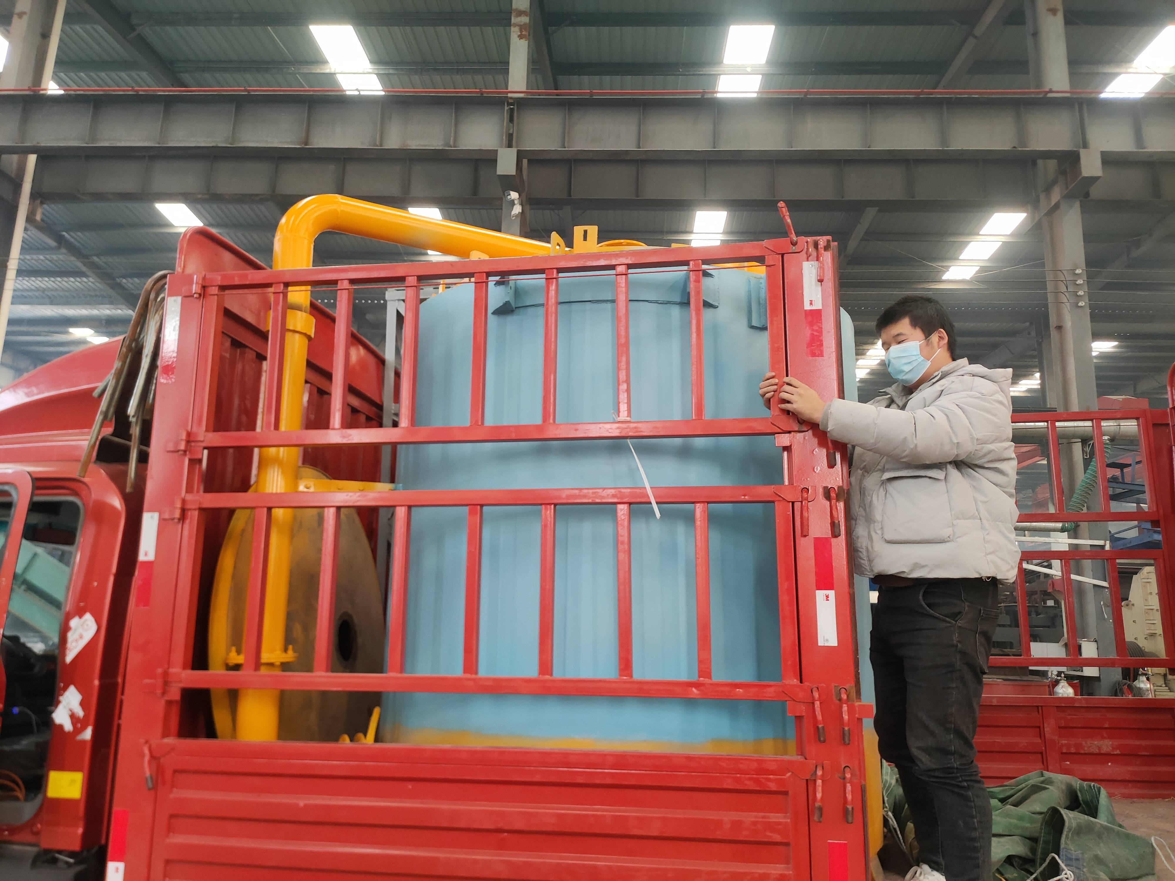 Hoisting carbonization furnace ready for delivery to Singapore
