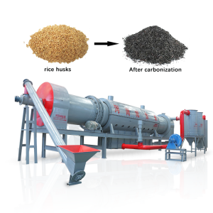 Rotary Drum Biochar Carbon Plant Continuous Carbonization Furnace Machine